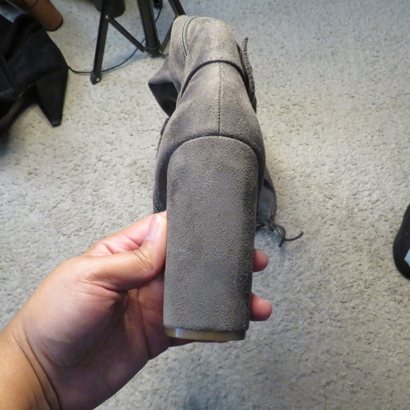 Faux Suede Over the Knee Boots - Picture 5 of 7
